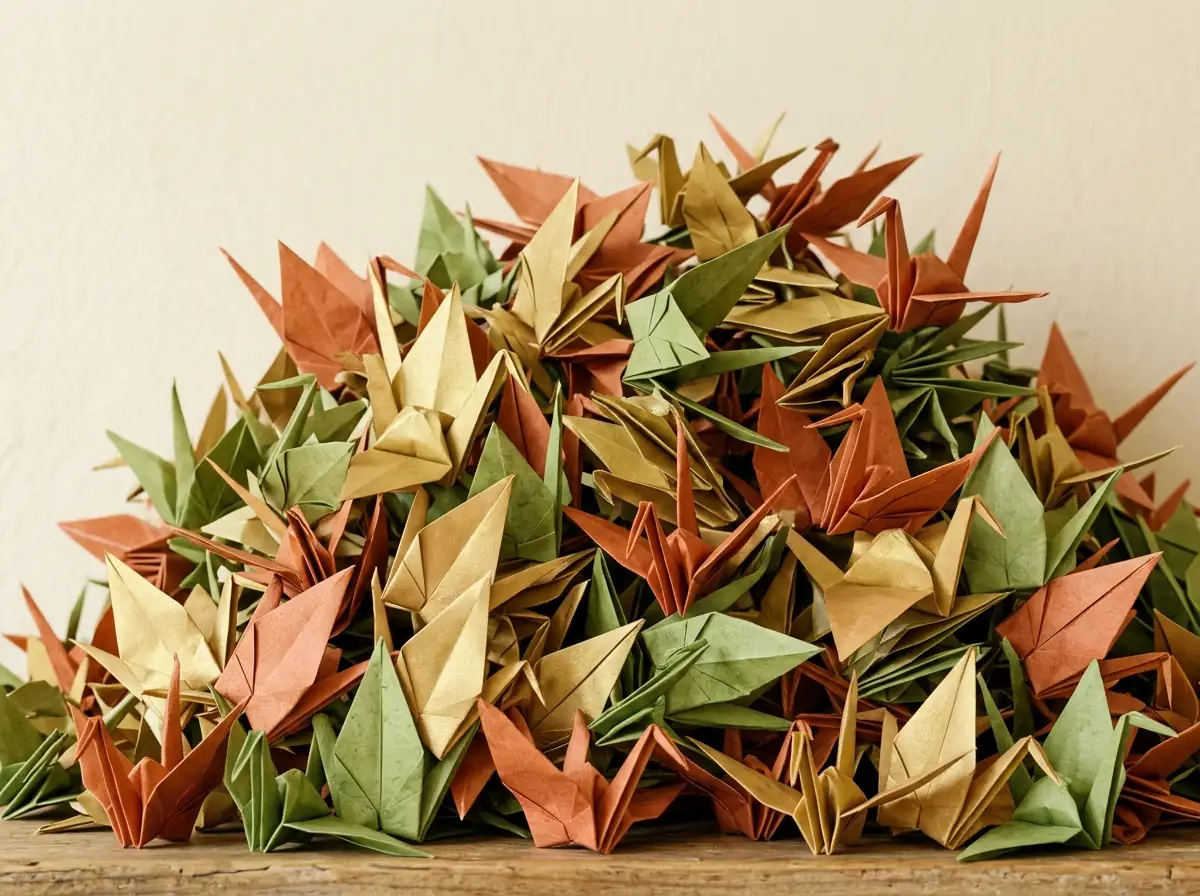 Origami landscape scene