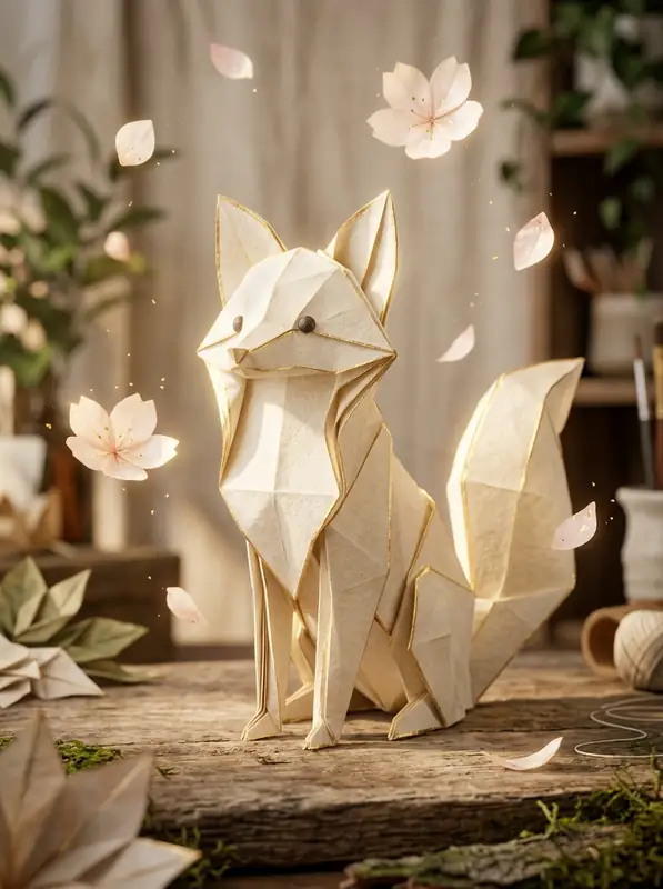 Kitsu the Paper Fox Mascot